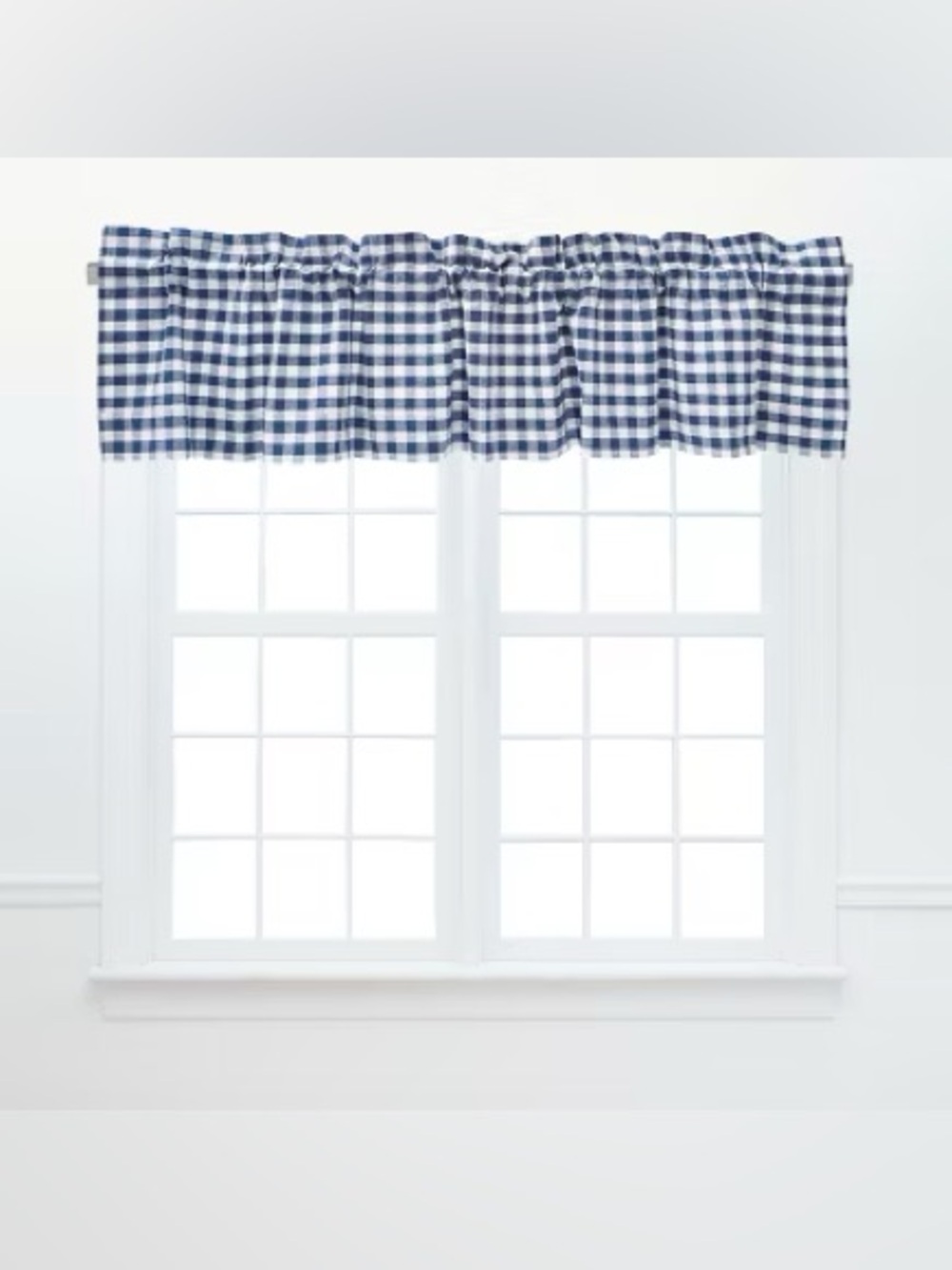 TOMMY HILFIGER  / Blue & White Window Curtains/ Valance 86” x18”